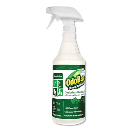 Odoban RTU Odor Eliminator/Disinfectant, Eucalyptus, 32 oz. Spray Bottle, PK12 CCC 910062-QC12